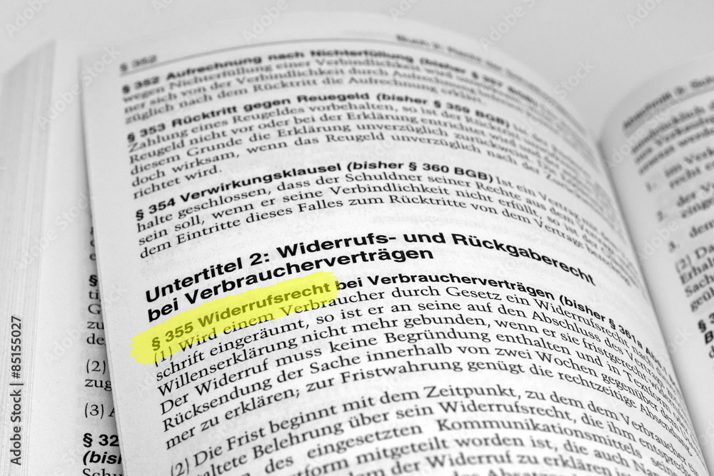 Obraz premium Widerrufsrecht