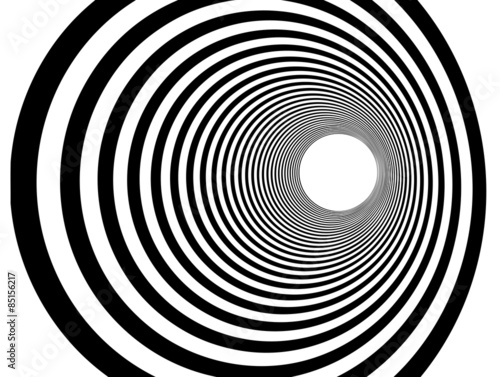 tunnel vortex in concentric black and white stripes