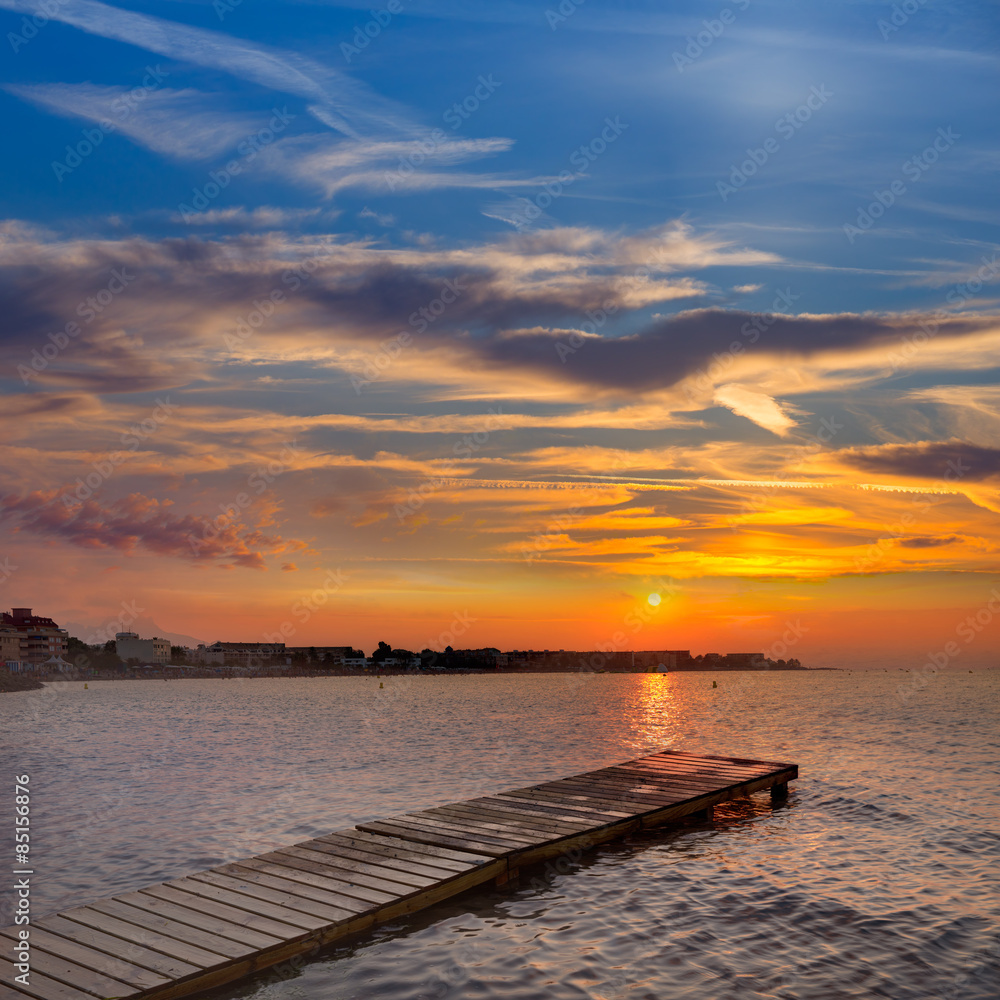 Fototapeta premium Denia beach sunset Mediterranean Alicante Spain