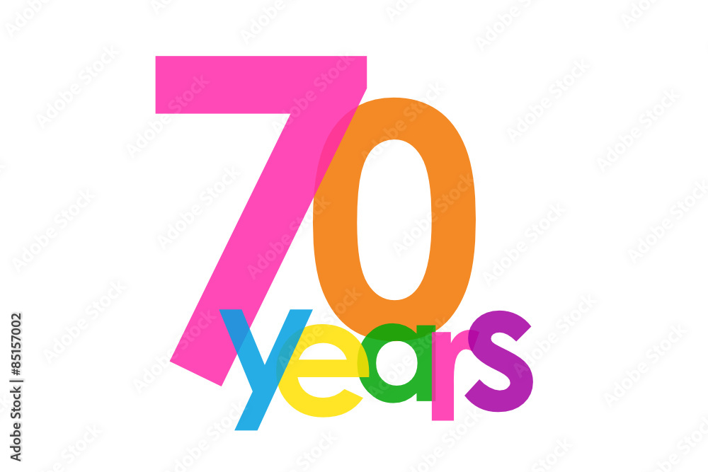 OVERLAPPING NUMBERS VECTOR ICON – 70 years OVERLAPPING NUMBERS VECTOR ICON – 70 years