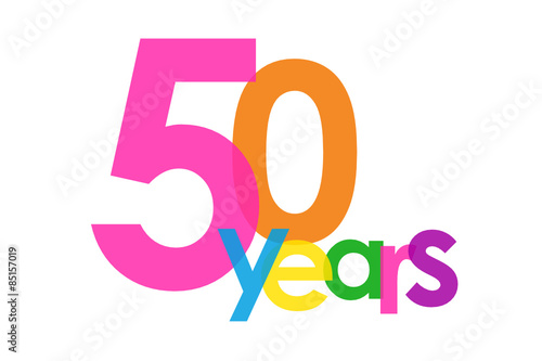 OVERLAPPING NUMBERS VECTOR ICON – 50 years