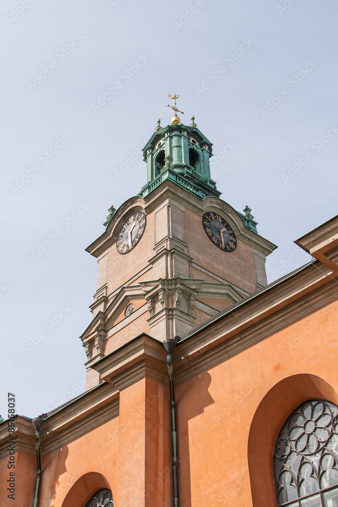 historical architecture tower in Stockholm, Sweden