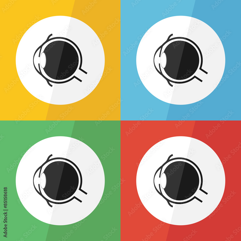 Eye icon ( Flat design ) for eye care , disease concept ( Glaucoma ...