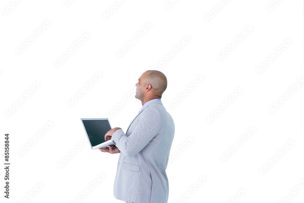 Businessman using his laptop computer 