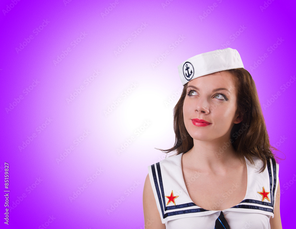 Woman sailor in marine concept Woman sailor in marine concept