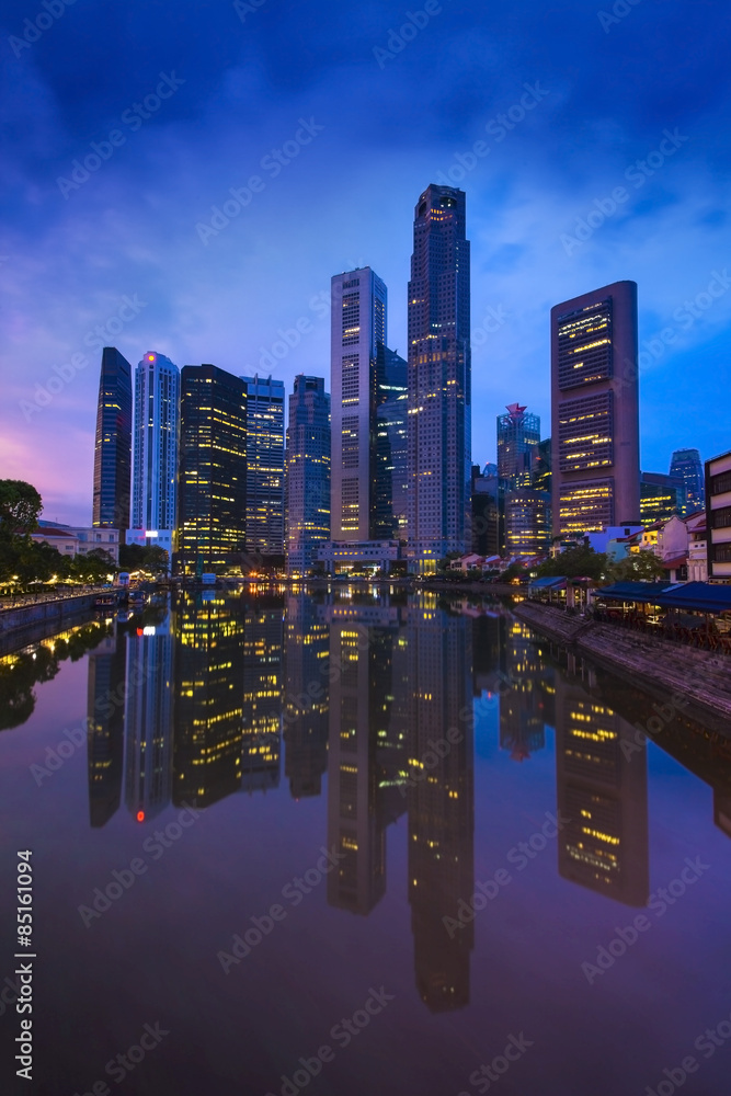 Naklejka premium Singapore City Skyline.