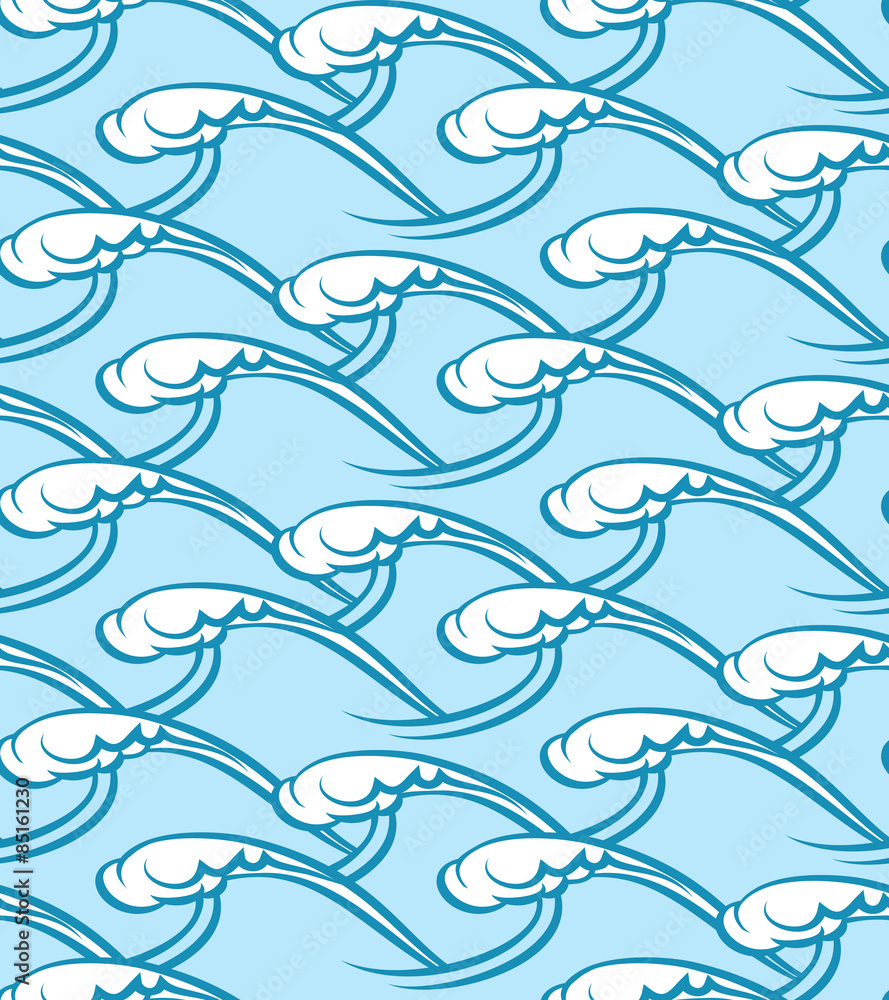 Seamless water patterns. Sea waves background