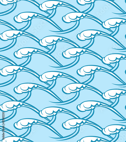 Seamless water patterns. Sea waves background