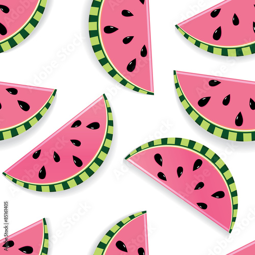 Fresh slices of red watermelon