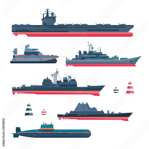 Militaristic ships icons