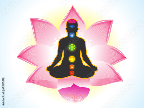 abstract yogi with lotus background