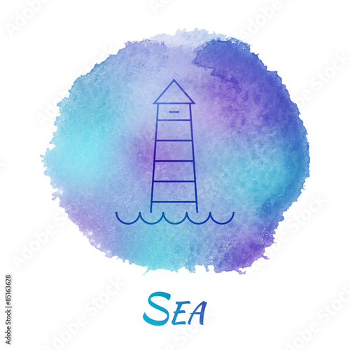 Marine Sea Mark Vector Watercolor Concept