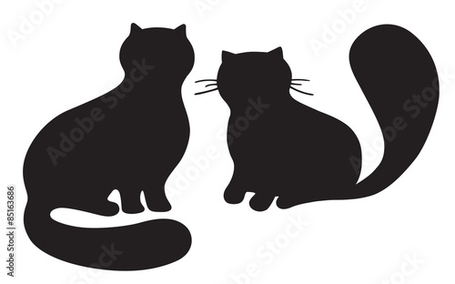 Two stylized vector persian cats