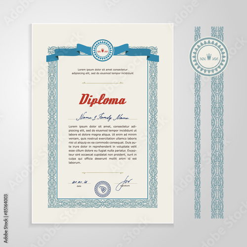 Certificate, Diploma, design template