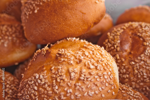 small bread with sesame