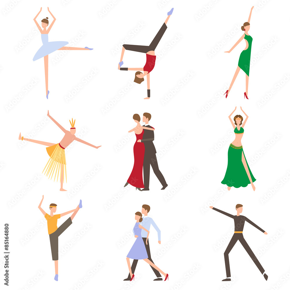 Fototapeta premium Dancing Styles Flat design