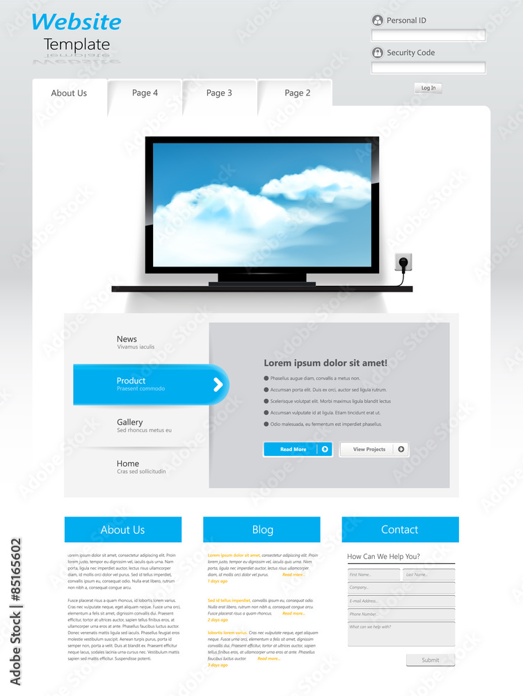 Website Template Design in Eps 10 Vector Website Template Design in Eps 10 Vector