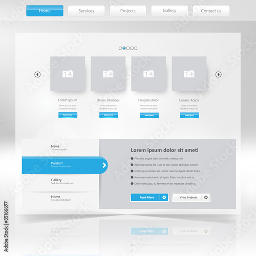 Website Template Design in Vector eps 10