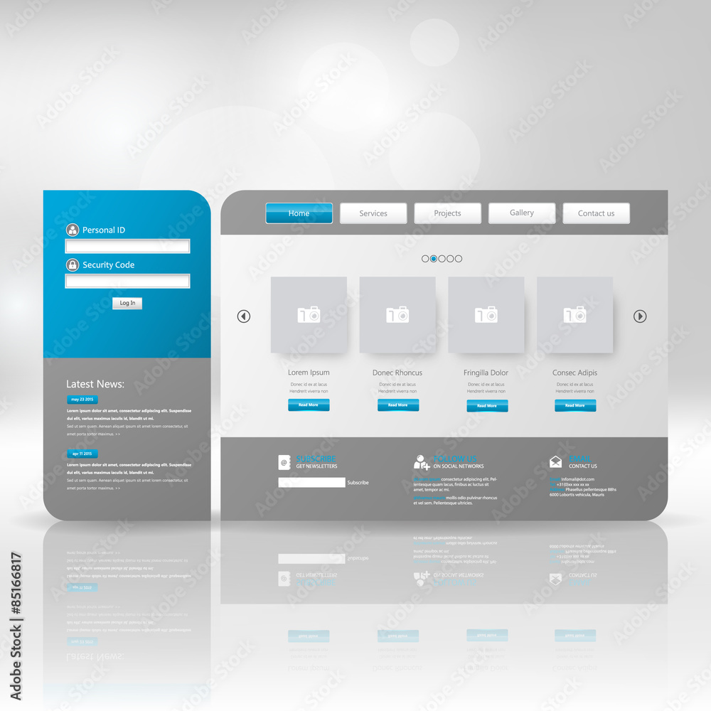 Website Template Design in Vector eps 10 Website Template Design in Vector eps 10