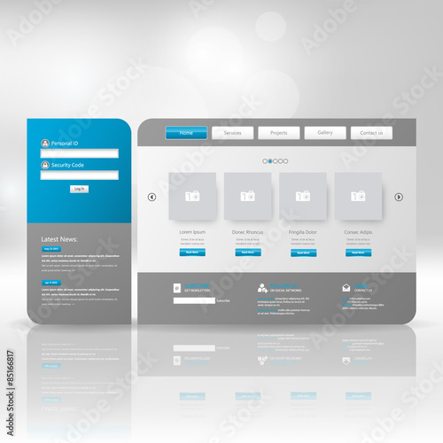 Website Template Design in Vector eps 10