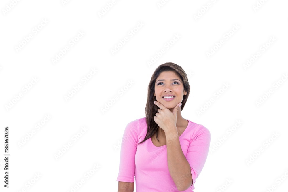 Thoughtful pretty brunette looking away Thoughtful pretty brunette looking away