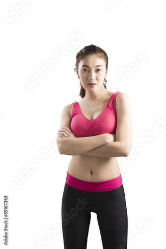 asian young woman with excercise suite