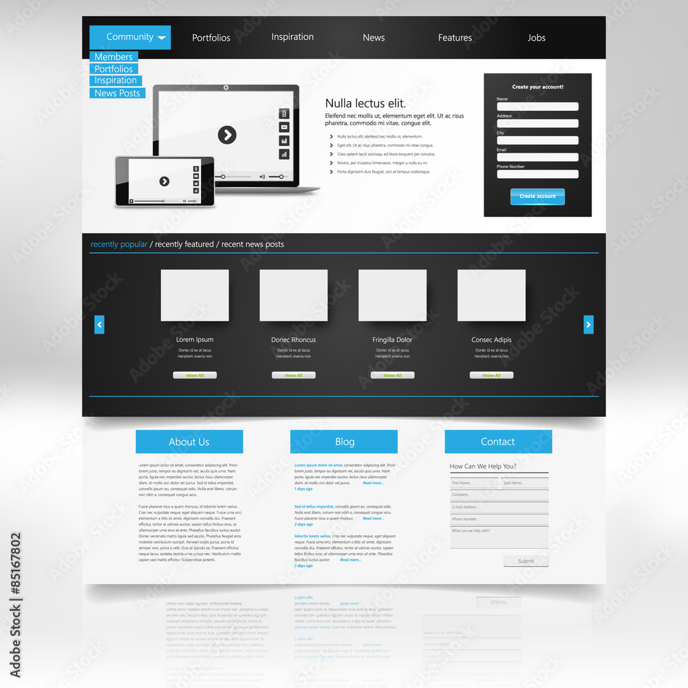 Website Template Design in Vector eps 10 Website Template Design in Vector eps 10