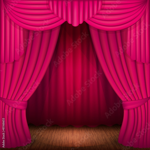 pink curtains