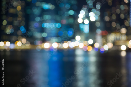 Singapore city night lights blurred bokeh
