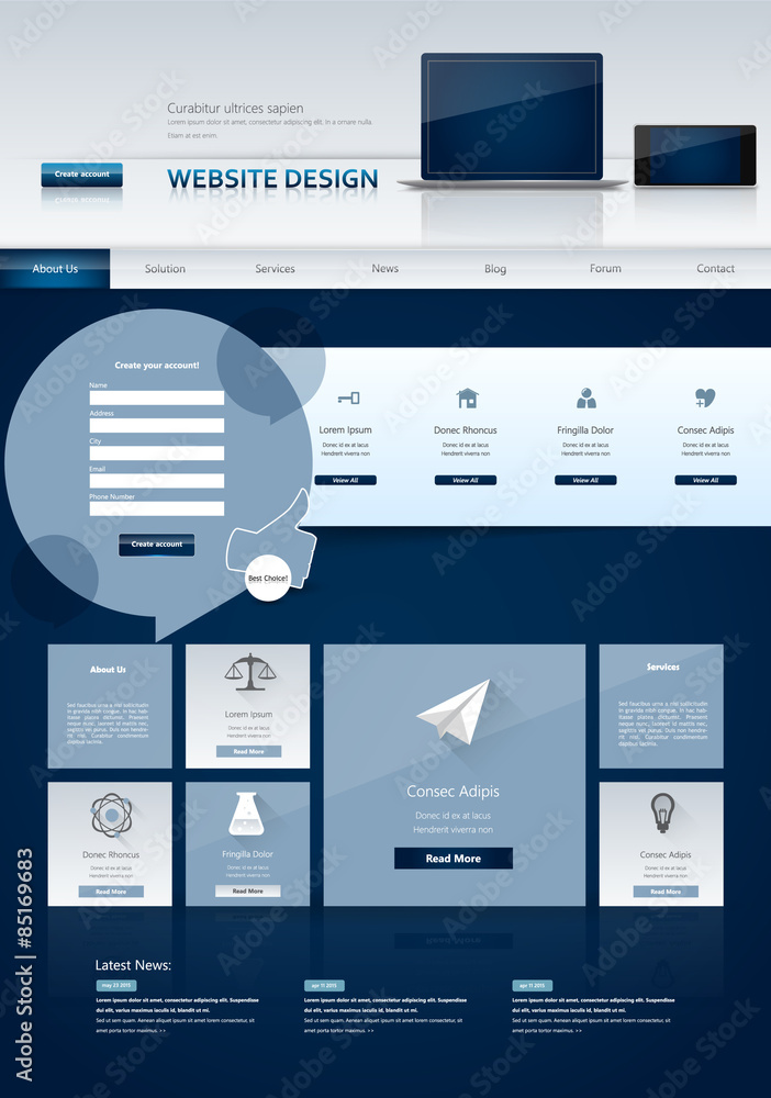 Website Template Design in Eps 10 Vector Website Template Design in Eps 10 Vector