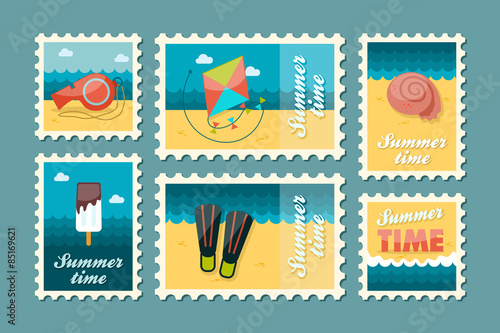 Summertime stamp set flat