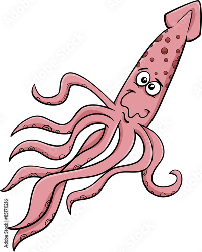 sea squid cartoon illustration