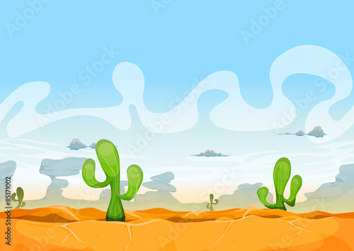 Seamless Western Desert Landscape For Ui Game