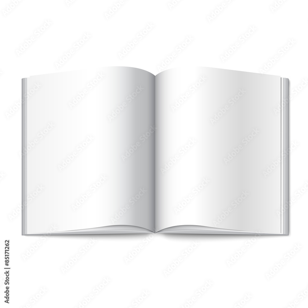 Blank white vector opened book, magazine or photo album for your Blank white vector opened book, magazine or photo album for your
