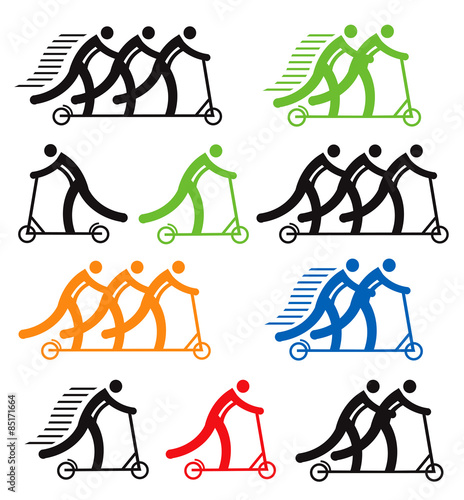  Kick Scooter colorful icons