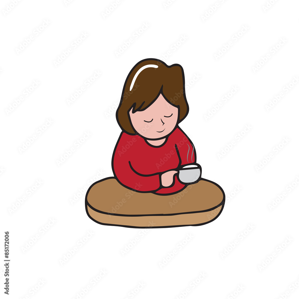 Woman relax coffee Woman relax coffee