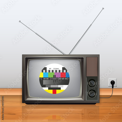 classic tv -colorful no signal background, Realistic Vector illustration,