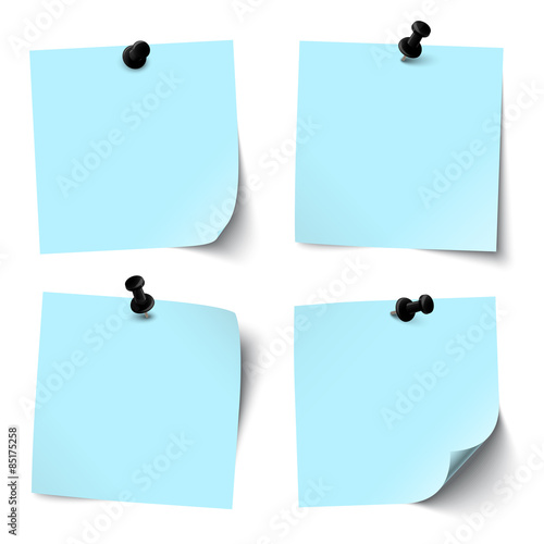 collection of colored sticky papers with black pin needle