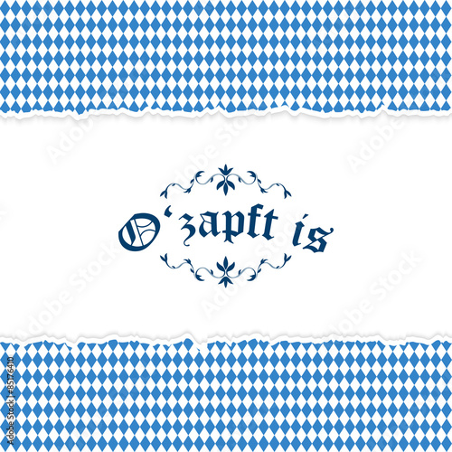Oktoberfest background with blue-white checkered pattern