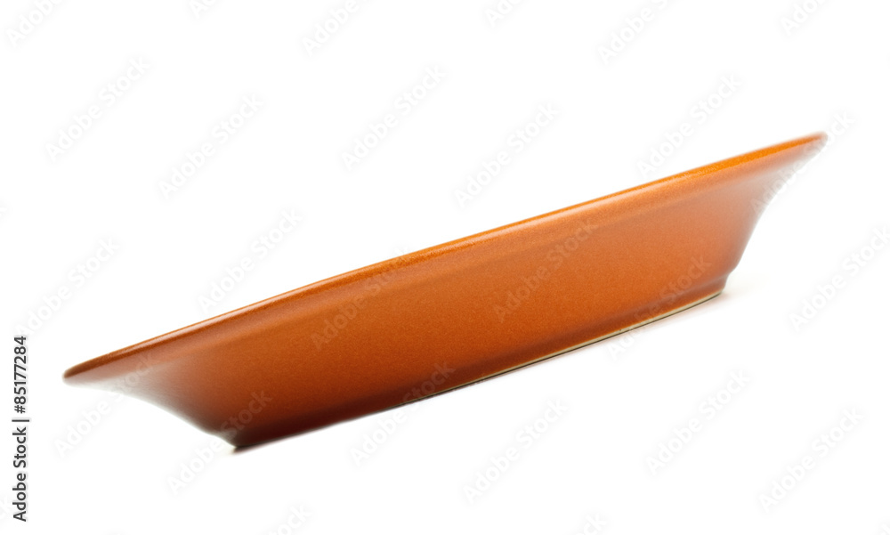 brown ceramic saucer