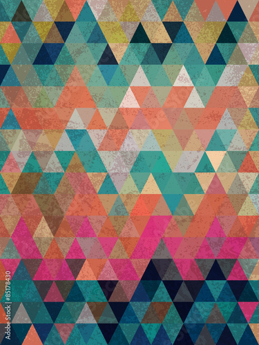 Colorful triangles with antique style background