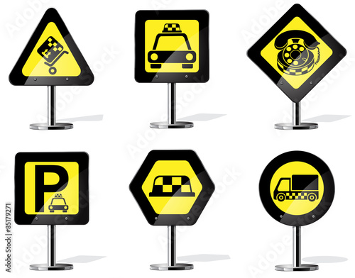 taxi services icon set