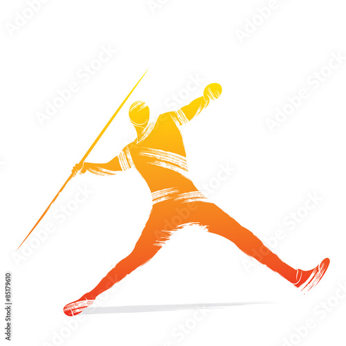 creative javelin player design vector