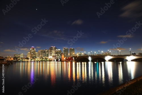 West Palm Beach skyline at night © Thomas Barrat