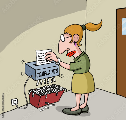 Cartoon about female office worker