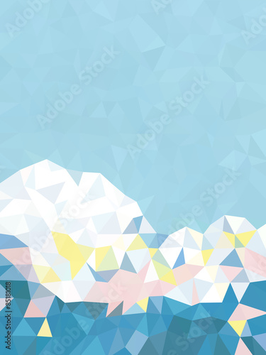 Abstract fresh blue and white triangles background
