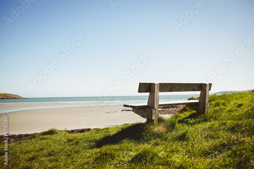 Stone bench near the sea © WavebreakmediaMicro