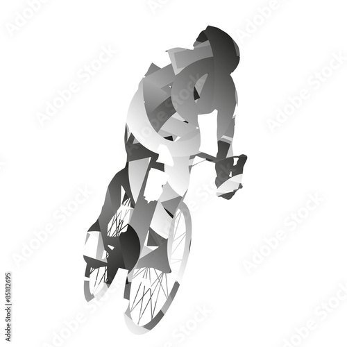 Abstract monochromatic road biker