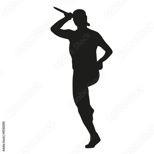 Jawelin throw. Vector silhouette