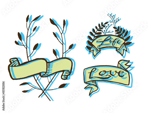 Vintage vector tattoo labels